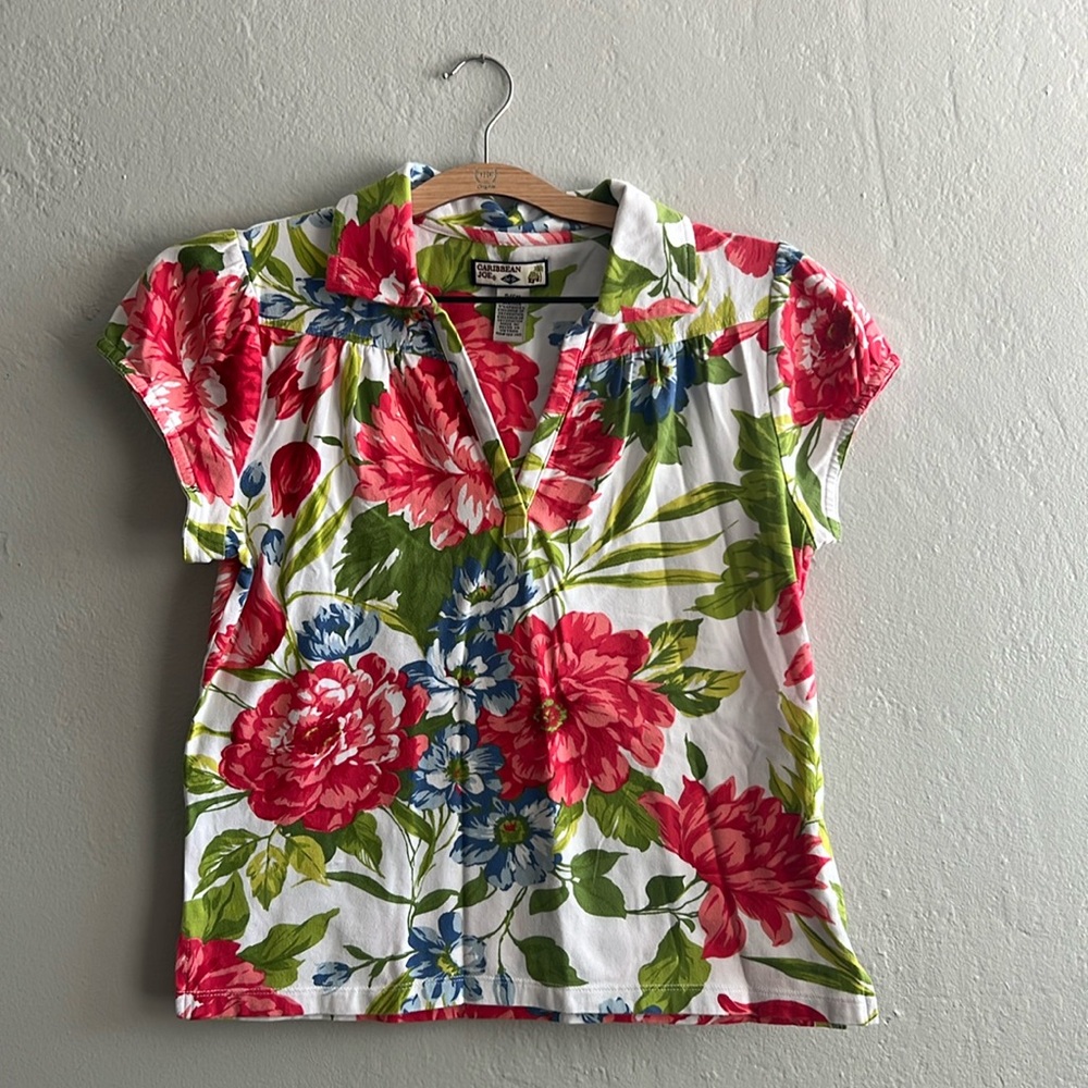 Caribbean Joe Floral Top